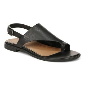 Vionic Ella Black Leather Backstrap Sandal
